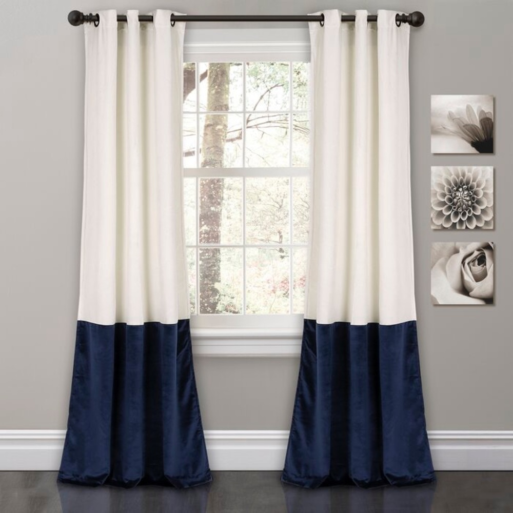 “Lucille Floral” Room Darkening Grommet Curtains